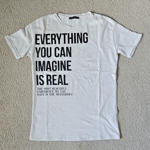 NWOT Mohito Nude Tee with Black Motivational Text Size XXS